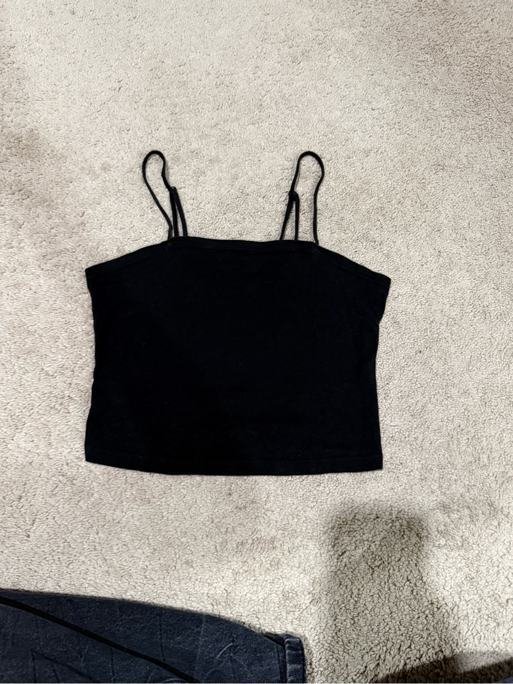 SO Black Double-Strap Cropped Cami